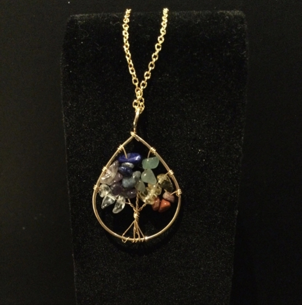 7 Chakra Stones Tree of Life Necklace